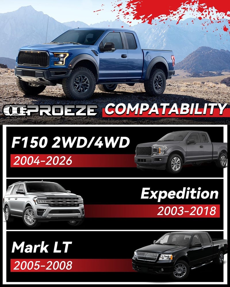 PROEZE 3" Front Leveling Lift Kits for 2004-2026 F150, 3 inch Forged Front Strut Spacers Leveling Kits Compatible with 2004-2026 F150 2WD 4WD - Image 2